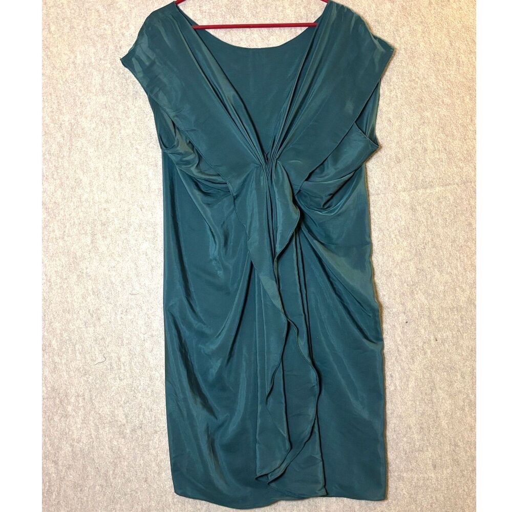 M.S.S.P. Max Studio Speciality Products XL Emerald Green Ruched Draped Dress NWT